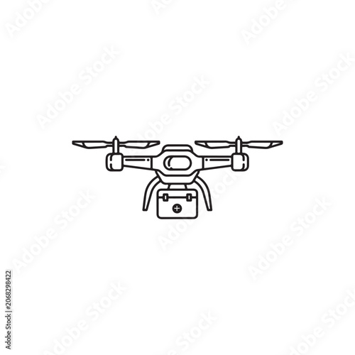 Medical drone delivery icon design vector isolated on white background.