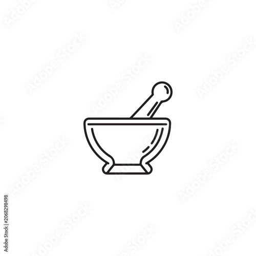 Mortar and pestle icon representing pharmaceutical compounding or natural remedies.