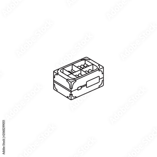 Medical vials container, vaccine holder, injection vial case vector.