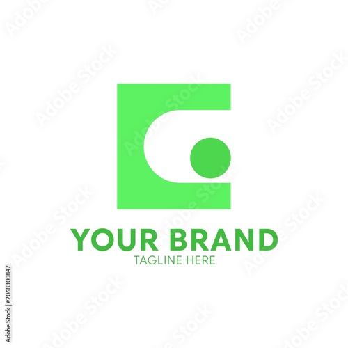 Green letter G logo inside a square block