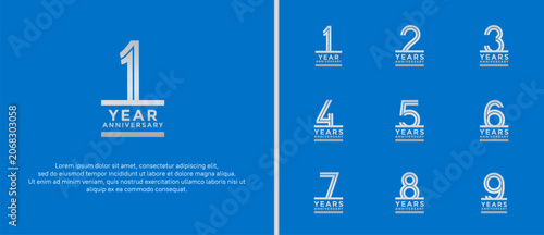 anniversary vector logo set, silver color can be use for celebration