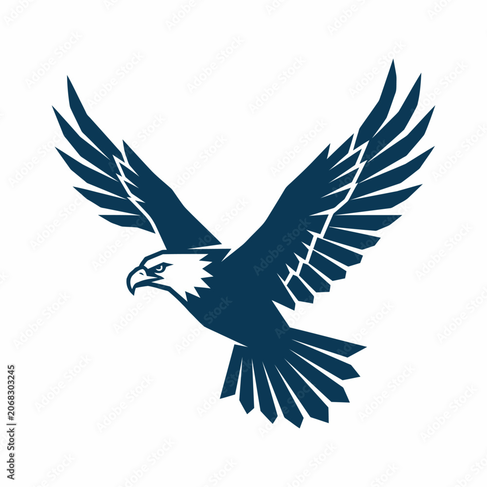 Fototapeta premium Majestic eagle soaring through the sky, symbolizing freedom and power with its wide wingspan