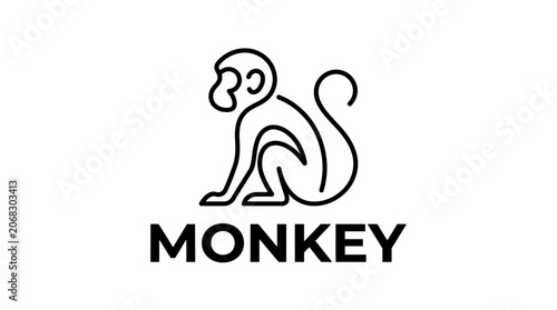 Canvas Print Monkey Minimalist Logo Design