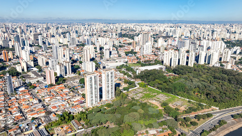 Marginal Tiete in Sao Paulo, aerial view.