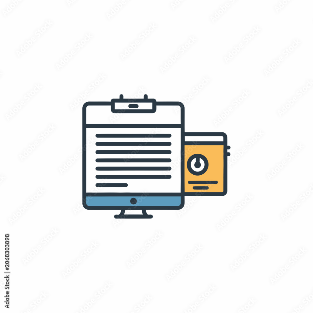 Fototapeta premium Digital Document Management and Online Form Interface Vector Illustration