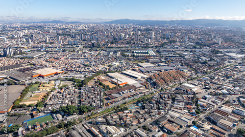 Marginal Tiete in Sao Paulo, aerial view.