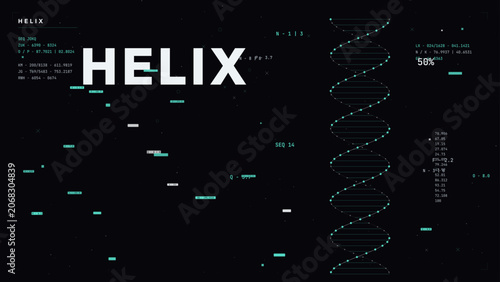 Abstract teal dna helix background with modern geometric composition contemporary vector illustration art trendy fluid shapes design template for poster banner wallpaper social media presentation