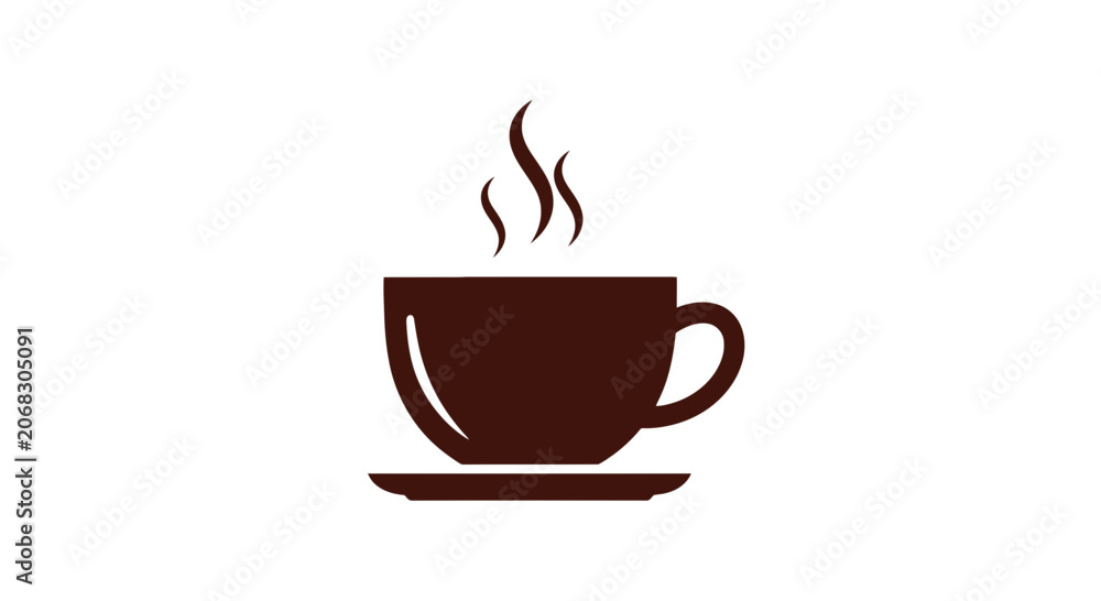 Fototapeta premium Steaming Hot Coffee Cup Illustration.