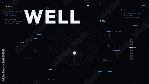 Cuadro en lienzo Abstract azure well gravity background with cosmic deep space and starry night s