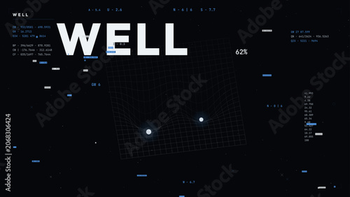 Abstract binary well background with cosmic deep space and starry night sky modern astronomy science vector illustration glowing galaxy nebula universe design template for poster banner wallpaper