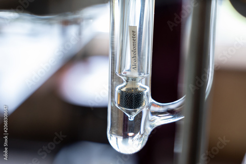 Konstfotografi Alcoholometer glass measurement laboratory distillation closeup transparent scie