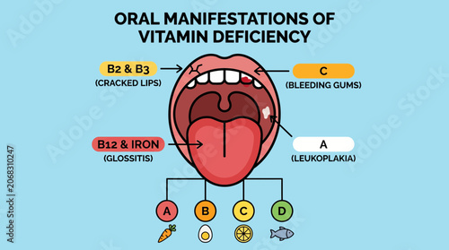 Foto Vitamin Deficiency Oral Manifestations Diagram