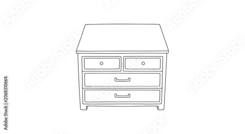 Simple Line Drawing of a Dresser.