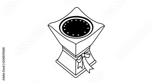 Simple Black and White Camera Lens Illustration.