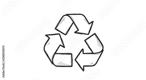 Recycling Symbol Simple Line Art Design.