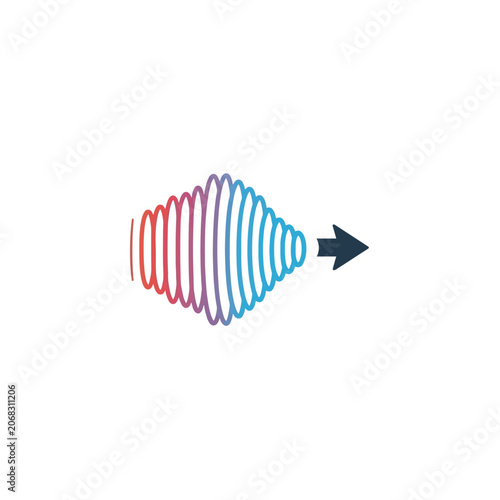 Vibrant abstract wave icon symbolizing digital signal transmission, data progression, and the forward momentum of technology and communication systems
