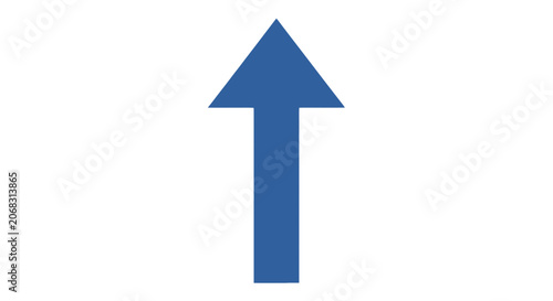 Blue Arrow Pointing Upwards Sign Symbol.
