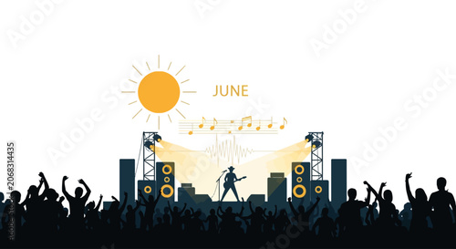 Foto DJ Performer On Stage At Live Concert.