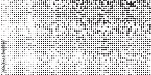 Vector halftone gradient texture. Vanishing polka dot background. Repeating dots gradation art
