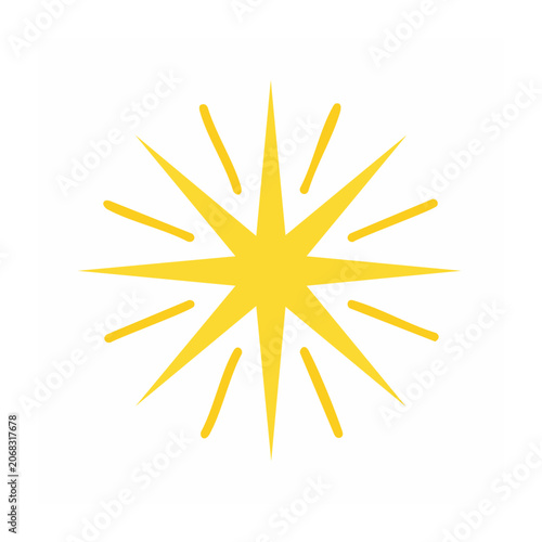 Yellow starburst icon on white background