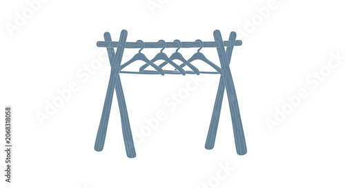 Konstfotografi Blue Metal Clothes Drying Rack.