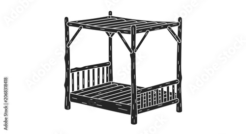 Photos Black Metal Four Poster Bed Frame.