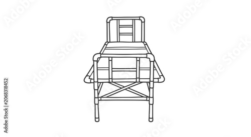 Simple Line Drawing of a Desk.