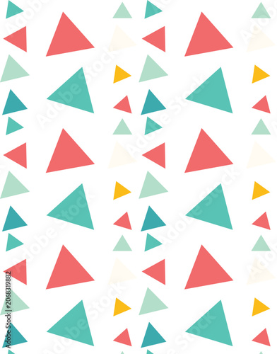 Triangle pattern colorful blue, orange, yellow geometric theme wallpaper background 
