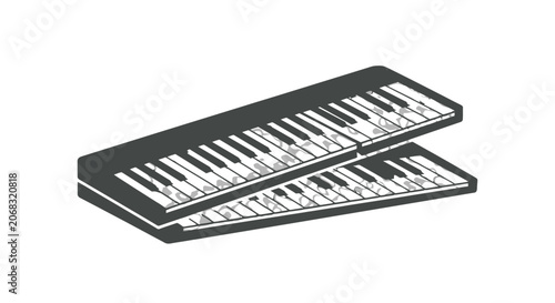 Schilderij op canvas Melodica Musical Instrument with Keys and Mouthpiece.