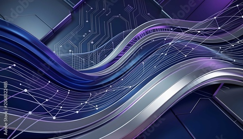 Abstract science innovation background with connected lines and immersive futuristic lighting style