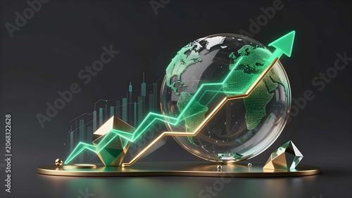 Futuristic finance market innovation data network glowing abstract design