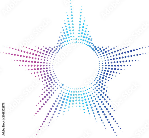 Fotografija Abstract halftone background with star equalize music  and dot vector pattern il
