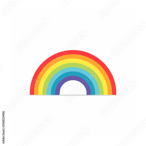 Flat design rainbow arch icon on white background