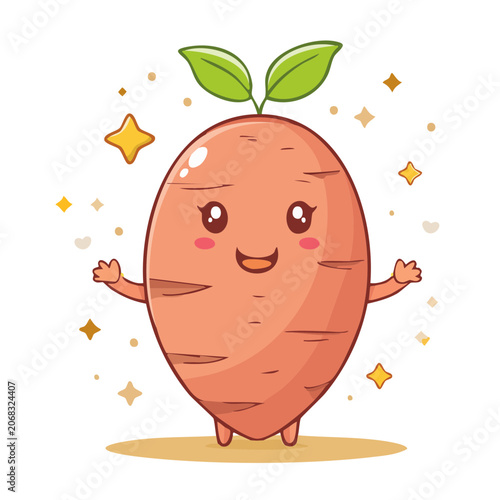 Flat design pumpkin with leaves and stem