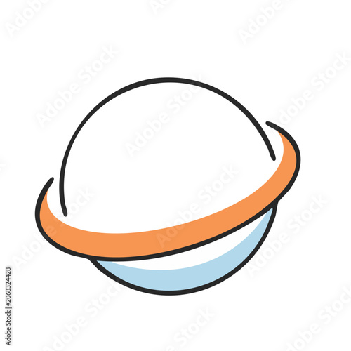 Flat design Saturn planet icon with ring