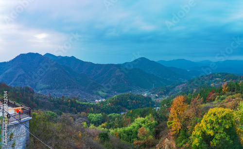 The ancient villages and beautiful natural scenery in the mountainous areas of Anhui Province, China were captured on November 17, 2022