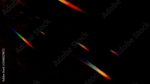 Canvas Print Chromatic Streaks in Darkness: Abstract streaks of vibrant color, hinting at movement and energy, streak across a deep black void, creating a visually captivating and enigmatic display