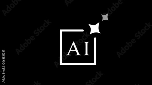 AI generated icon. Artificial Intelligence line icon animation 4k