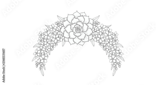 Obraz na plátně Intricate Floral Headpiece with Delicate Details.