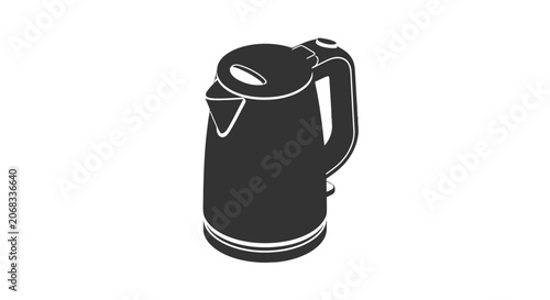 Obraz na plátně Black Electric Kettle with Handle.