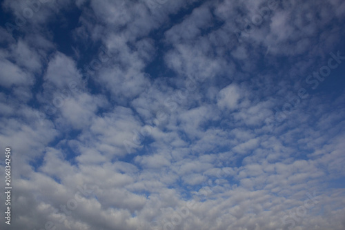 Photography The sky is covered with fluffy clouds