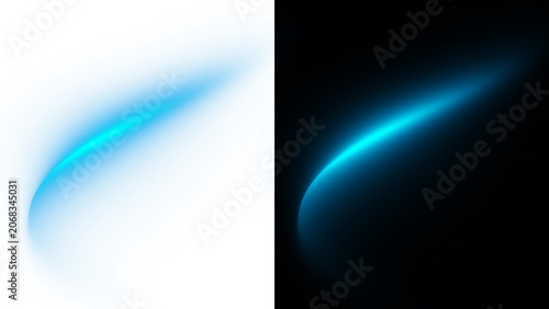 Blue Glow Comet Tail Light Streak PNG