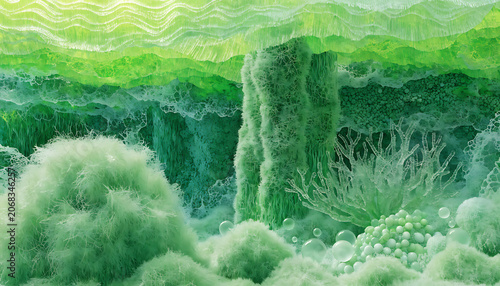 abstract green background with waves