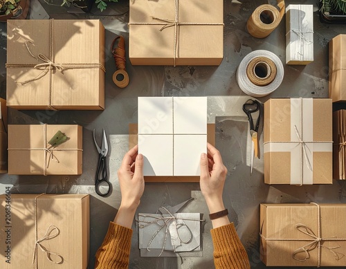 Startup Business Operations Desk with Delivery Packages