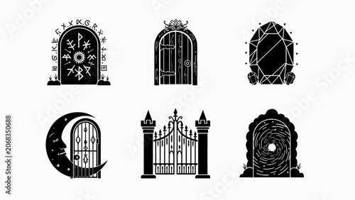 Mystical Doors & Portals Collection: Magic, Fantasy, Cosmic, Rune Gates