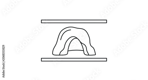 Abstract Archway Structure with Curved Form Between Two Parallel Lines