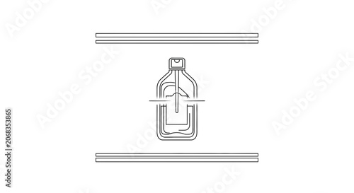 Abstract Bottle with Liquid and Lines