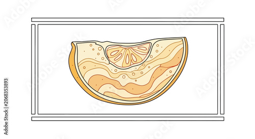 Abstract Citrus Slice Illustration with Swirling Orange and Yellow Layers