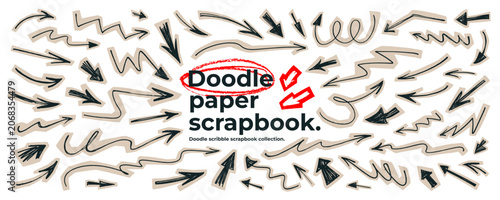 Foto Scrapbook doodle arrows collection for collage social media design