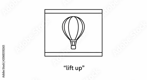 Hot Air Balloon Ascending in Sky - Lift Up Concept
